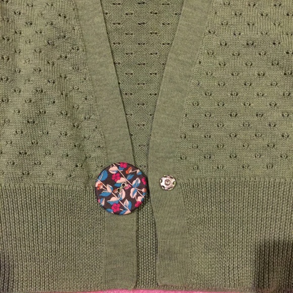 Pringle Green Wool Cardigan Sweater #086 - Picture 3 of 7